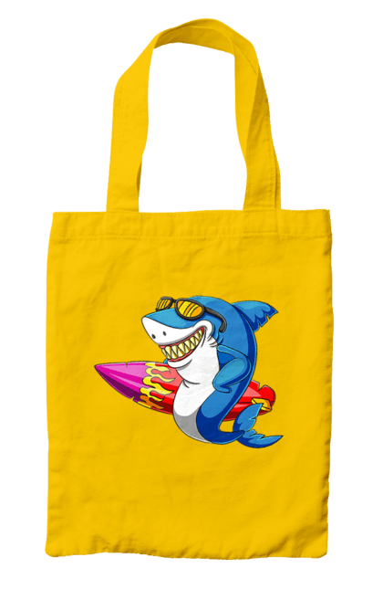 Сумка з принтом "Акула В Окулярах З Серфінгом". Акула, літо, окуляри, серфінг. 2070702