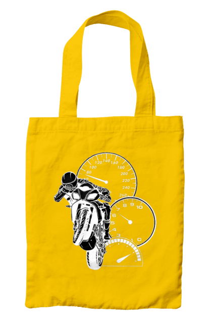 Сумка з принтом "Мотоцикл І Швидкість Білий". Мото, мотоцикл, швидкість. 2070702