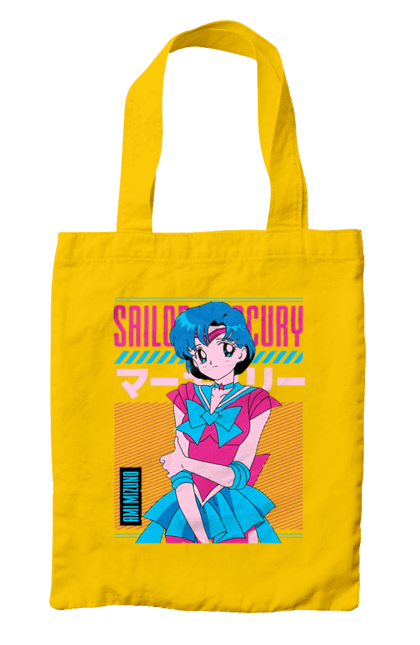 Сумка з принтом "Сейлор Мун Меркурій". Ami mizuno, sailor mercury, sailor moon, амі мідзуно, аніме, драма, махо-сьодзьо, сейлор меркурій, сейлор мун, серіал. 2070702