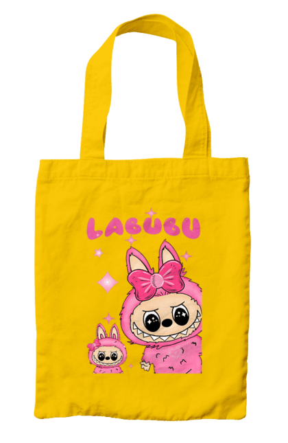 Сумка з принтом "Лабубу". Іграшка лабубу, лабубу, лабубу кока кола, мерч лабубу, мила, рожева лабубу, смішна лабубу. 2070702