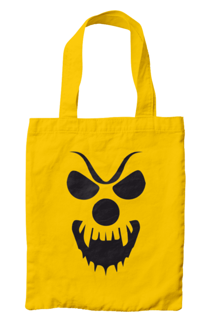 Bag with prints Halloween pumpkin face. Costume, halloween, holiday, october, october 31, pumpkin, scary, sweets, trick or treat. 2070702