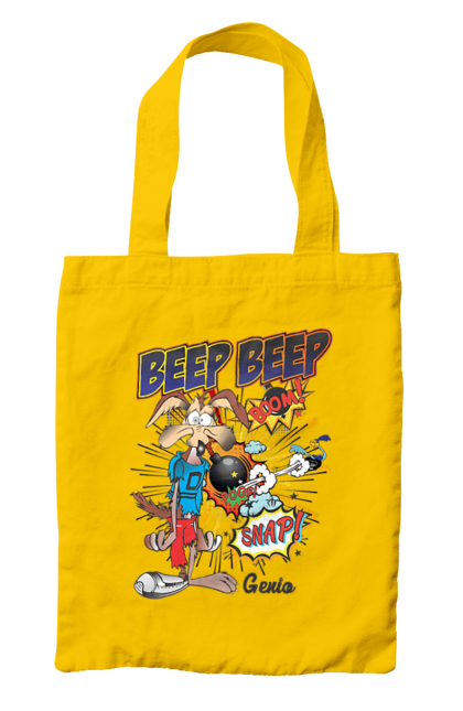 Bag with prints Wile E. Coyote. Animal, cartoon, comedy, coyote, looney tunes, merry melodies, wile e. coyote. 2070702