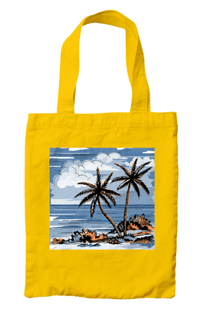 Сумка з принтом "Пальми І Небо". Море, небо, пальми, хмари. 2070702