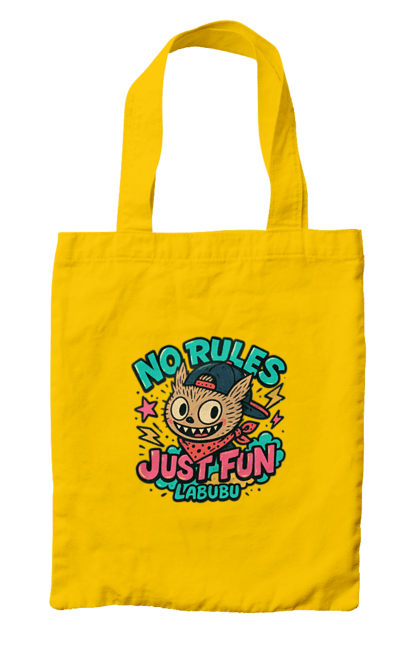 Сумка з принтом "Лабубу". Norulesjustfun, y2k, бандана, вуличний стиль, грайливий, графіті, зухвалий, лабубу, ретромультяшка, яскраво. 2070702