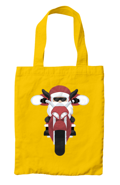 Сумка з принтом "Санта на мотоциклі". Мотоцикл, новий рік, різдво, санта. 2070702