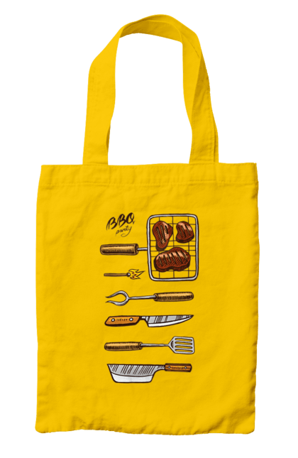 Bag with prints Barbecue Party. B-b-q, fry, meat. 2070702