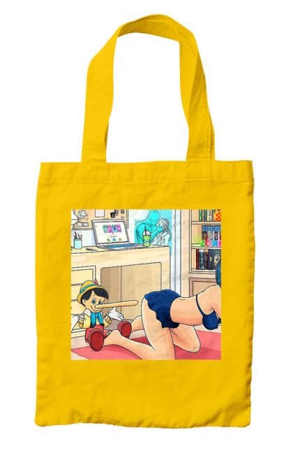 Сумка з принтом "Буратіно У Дорослій Казці". Бетмен, буратіно, гола, поцілунок, прикол. 2070702