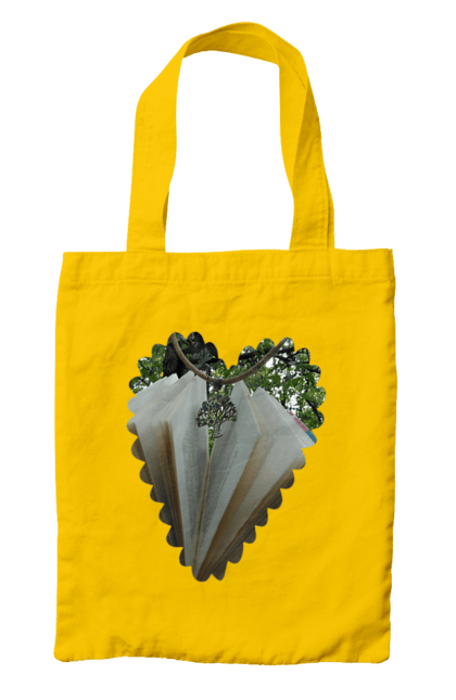 Bag with prints Book valentine. Books, decoration, heart, heart shape, love, nature, reading, wood. 2070702