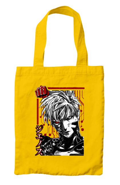 Bag with prints One Punch Man Genos. Anime, comedy, cyborg, demon, demon cyborg, genos, manga, one punch man, parody, superheroes. 2070702