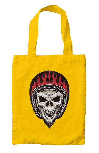 Сумка з принтом "Череп в мотошоломі". Мото, скелет, череп, шолом. 2070702