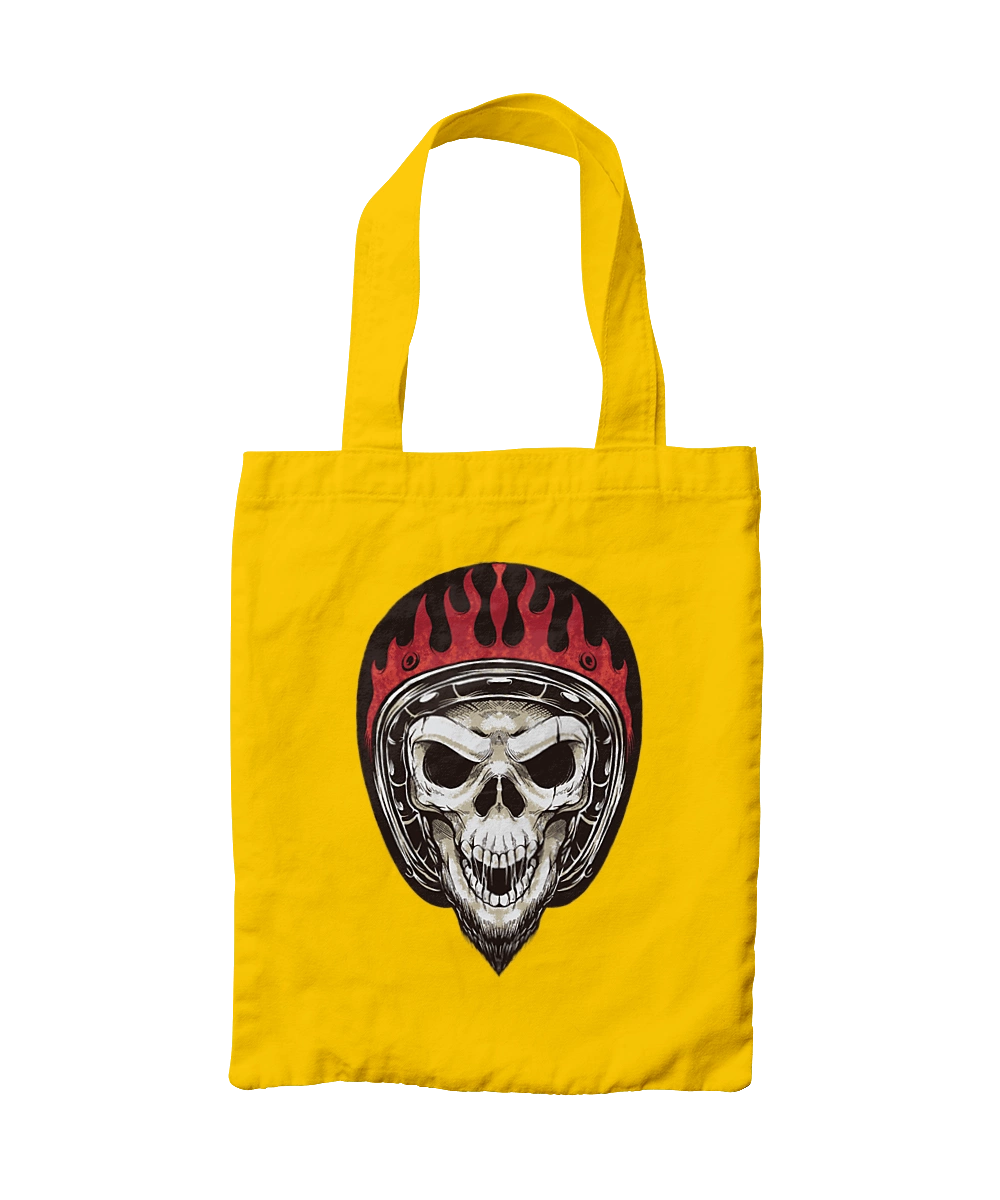 Skull in a motorcycle helmet