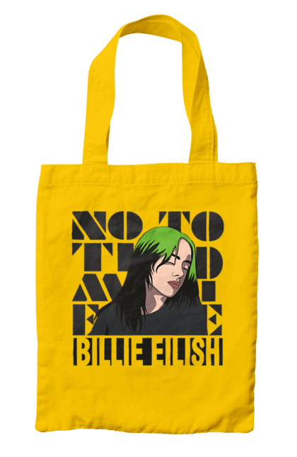 Сумка з принтом "Біллі Айліш". Біллі айліш, логотип біллі айліш, принт біллі айліш, співачка біллі айліш. 2070702