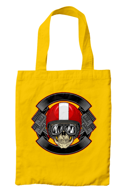 Bag with prints skull motorcyclist. Helmet, motorcyclist \, skull. 2070702