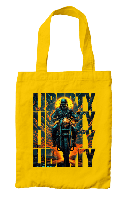 Bag with prints Biker. Biker, freedom, motorcyclist, tourism, travel. 2070702
