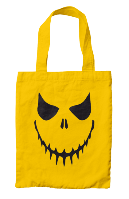 Bag with prints Halloween pumpkin face. Costume, halloween, holiday, october, october 31, pumpkin, scary, sweets, trick or treat. 2070702