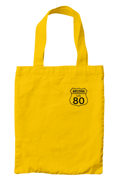 Bag with prints Route 80. Bike, biker, biker club, bikers club, brother, brutal, dude, hot asphalt, hot horse, hot rod, motorcycle, motorcyclist, real man, road 50, road 66, road 80, roads of america, roads of ukraine, roads we choose, speed, take, thirst for speed. 2070702