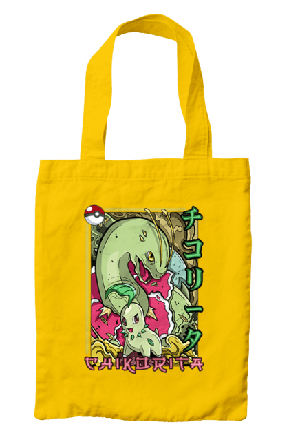 Bag with prints Pokemon Chikorita. Anime, chikorita, games, nintendo, pokemon, pokemon go. 2070702