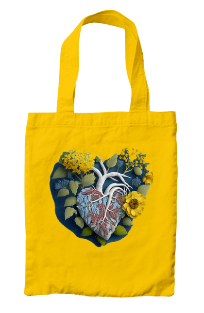 Сумка з принтом "Серце квіти". Люблю україну, перемога україни, серце, символи україни, соняшник, традиції україни, україна. 2070702