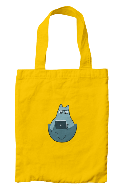 Сумка з принтом "Кіт програміст". Angular, c, css, html, it, javascript, jquery, php, python, react, svelt, vue, айтишник, айті, гумор, код, кодувати, прогер, програміст, програмісти, ти ж, ти ж програміст, тиж програміст. 2070702