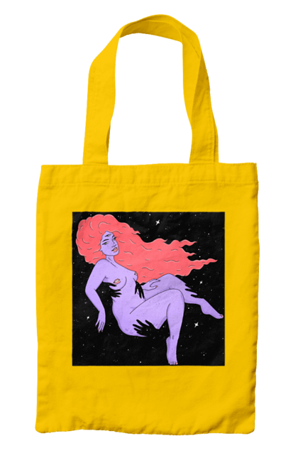 Сумка з принтом "Фіолетова Дівчина В Чорній Дирі". Дівчина, лапають. 2070702