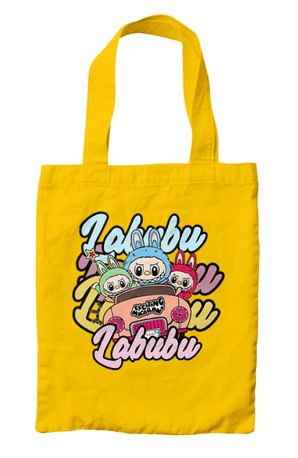Сумка з принтом "Лабубу". Іграшка лабубу, лабубу, лабубу кока кола, мерч лабубу, мила, рожева лабубу, смішна лабубу. 2070702
