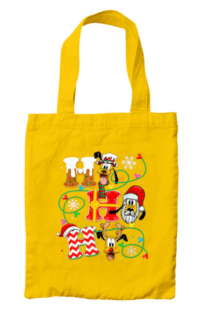 Bag with prints Merry Christmas. Cartoon, christmas, christmas, deer, disney, holiday, merry christmas, santa. 2070702