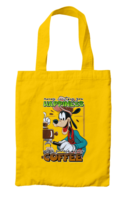 Bag with prints Goofy Coffee. Animated series, cartoon, coffee, cup, disney, dog, goofy. 2070702