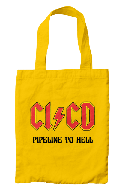 Сумка з принтом "CI/CD pipeline to hell". Cicd, cicd pipeline, devops, pipeline, інженер, програмне забезпечення, програмування, розробка, розробка по. 2070702