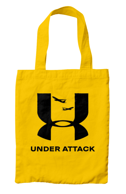 Сумка з принтом "Under Attack black". Андер армор, бренди, гумор, приколи, прикольні, ундер армор. 2070702