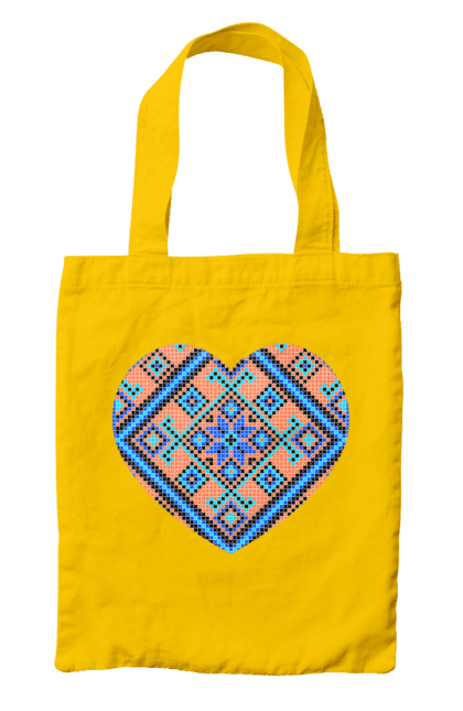 Bag with prints Heart embroidery. Cross stitch, embroidered shirt, embroidery, heart, i love ukraine, symbols of ukraine, traditions of ukraine, ukraine. 2070702