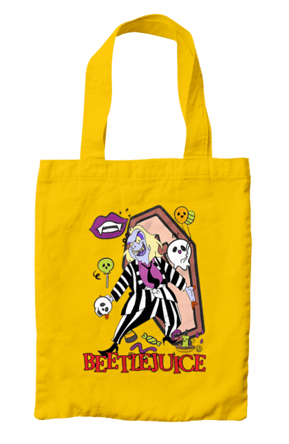 Bag with prints Beetlejuice. Beetlejuice, comedy, ghost, horror, movie, tim burton, warner bros. 2070702