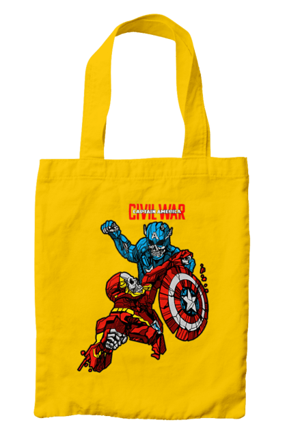 Bag with prints Iron Man vs Captain America. Avengers, captain america, civil war, comic, comics, film, iron man, marvel, marvel comics, tony stark. 2070702