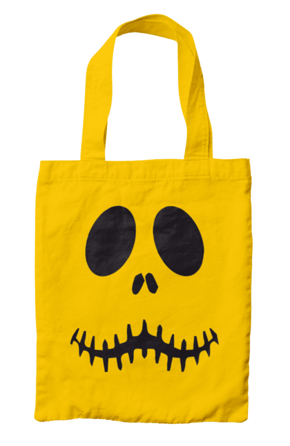 Bag with prints Halloween pumpkin face. Costume, halloween, holiday, october, october 31, pumpkin, scary, sweets, trick or treat. 2070702