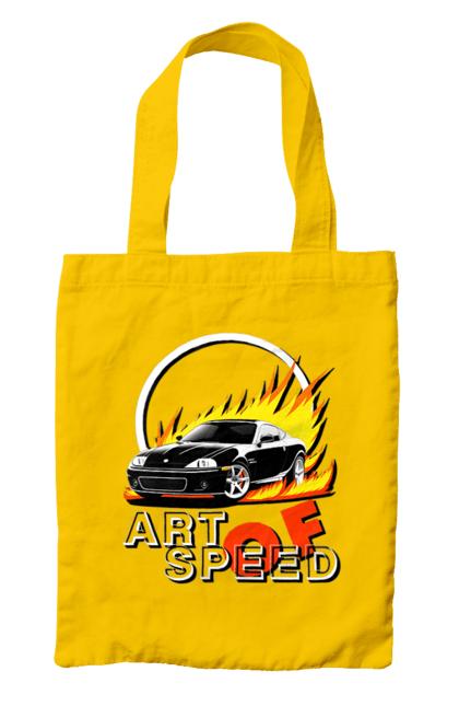 Bag with prints Car on fire. Auto, car on fire, drift, race, speed, sport, sports car. 2070702