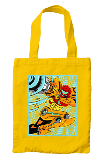 Bag with prints Metroid Samus Aran. Game, head hunter, heroine, metroid, power suit, samus aran, video game. 2070702