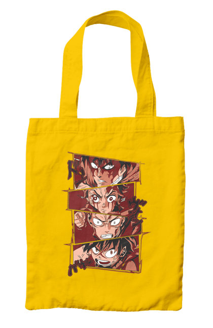 Bag with prints Hero Fight. Anime, attack on titan, battle, blade, demon, hero academy, main character, manga. 2070702