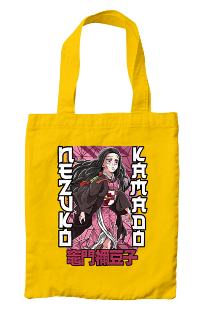 Сумка с принтом Клинок Рассекающий Демонов Незуко. Demon slayer, kimetsu no yaiba, nezuko, аниме, истребитель демонов, манга, незуко, сериал. 2070702