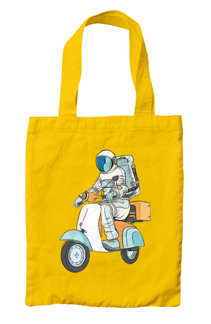 Bag with prints Astronaut on a motorcycle. Cosmonaut, motorcycle, space. 2070702