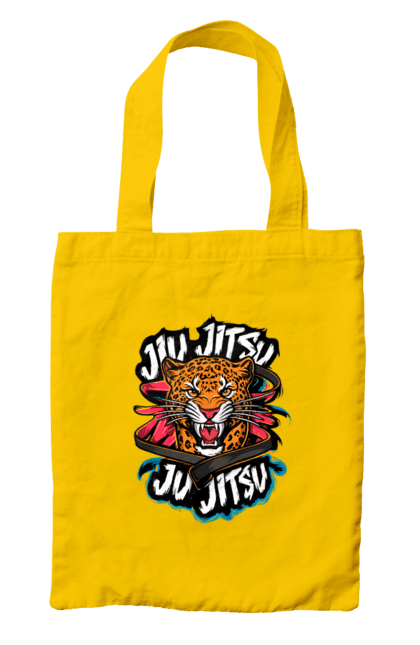 Bag with prints Jujutsu. Animal, japan, jiu jitsu, jujutsu, leopard, martial arts, ninja, samurai, sport. 2070702