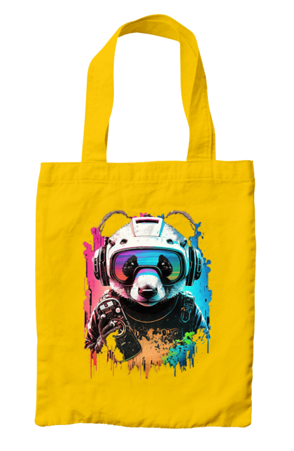 Сумка з принтом "Панда в VR шолом". Віртуальна реальність, гік, панда, персонаж, шолом. 2070702