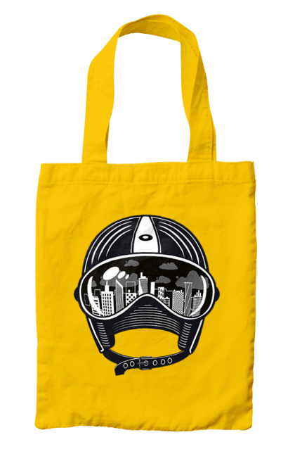 Bag with prints Helmet And City. City, helmet, speed. 2070702