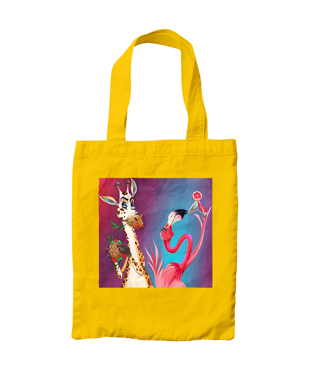 Giraffe And Flamingo At The Party