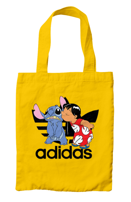 Bag with prints Adidas Stich. Alien, cartoon, cinema, disney, film, lilo and stitch, stitch. 2070702