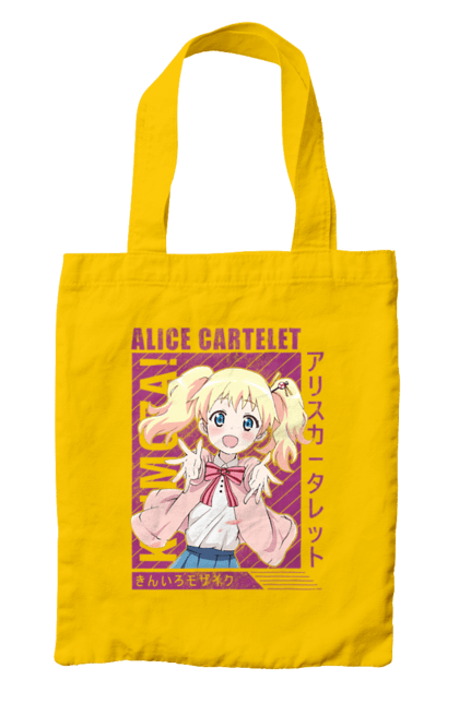 Сумка с принтом Золотая мозаика Алиса Картелет. Alice cartelet, anime, kiniro mosaic, kinmoza, manga, алиса, алиса картелет, аниме, золотая мозаика, манга. 2070702