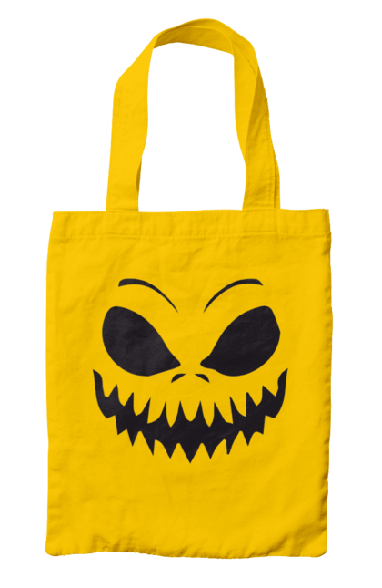 Bag with prints Halloween pumpkin face. Costume, halloween, holiday, october, october 31, pumpkin, scary, sweets, trick or treat. 2070702