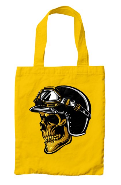 Сумка з принтом "Череп в мотошоломі". Крутий, очі, череп, шолом. 2070702