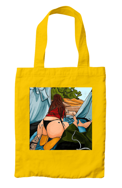 Сумка з принтом "Відпочинок З Улюбленою У Палатці". Відпочинок, жопа, палатка, собака. 2070702