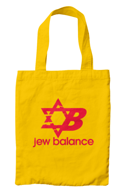 Сумка з принтом "Jew Balance Red". New balance, гумор, еврейські, жарти, жартівливі, літні, прикольні, червоний. 2070702