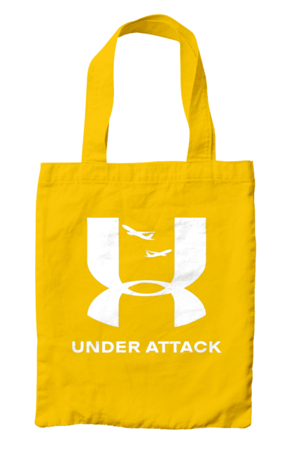 Сумка з принтом "Under Attack white". Андер армор, бренди, гумор, приколи, прикольні, ундер армор. 2070702