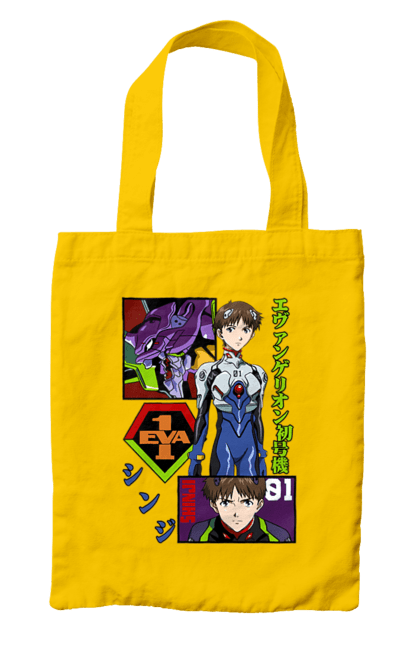 Bag with prints Evangelion. Angel, anime, eva 01, evangelion, manga, neon genesis evangelion, shinji. 2070702